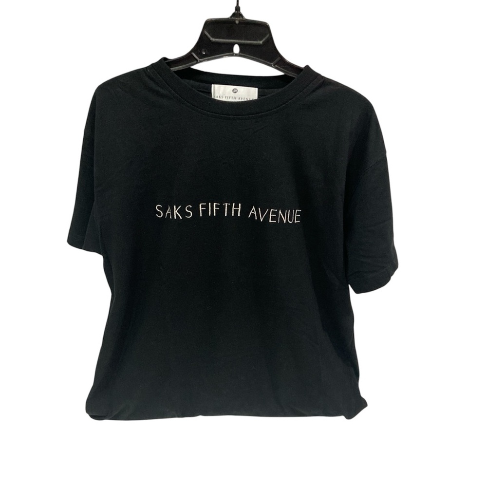 Saks Fifth Avenue t shirt Black unisex missing size tag